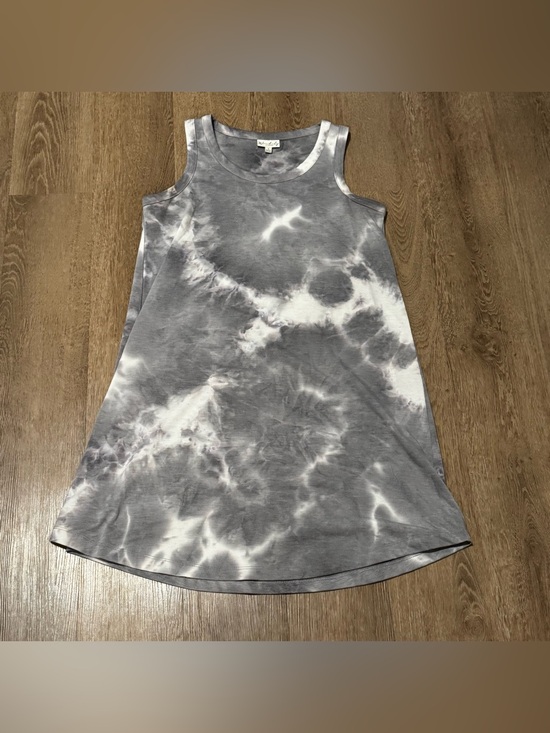 Wonderly Dresses & Skirts - Wonderly Gray and White Tie-Dye Midi Tank Dress